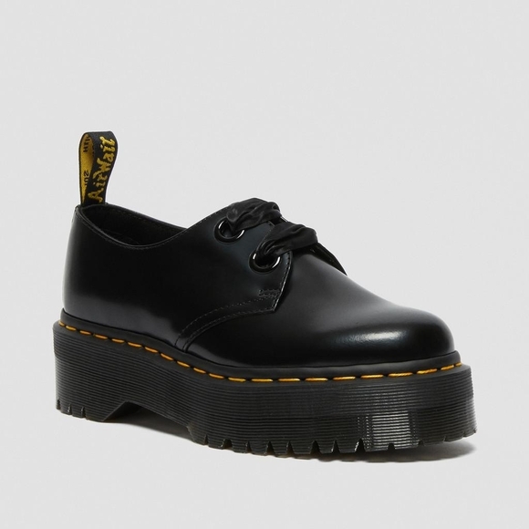 Dr.Martens Holly Platform Oxford In Black Patent Leather Size 9 - Picture 2 of 16
